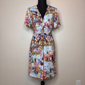 Johnny Was Janie Favorite Twist Front Midi Dress Size M